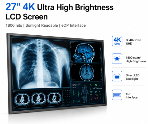 comprar 27 painel médico do LCD do brilho alto das lêndeas da exposição 1800 LCD da polegada 4K UHD Fabricação em linha