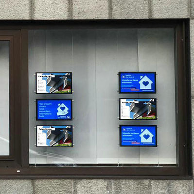 Tecnologia de ponta LCD Displays de janela digital para Android Sistema CMS gratuito