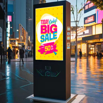 55 polegadas IP65 Waterproof Outdoor Kiosk com 3000cd/m2 Brilho LCD Publicidade Display e touchscreen